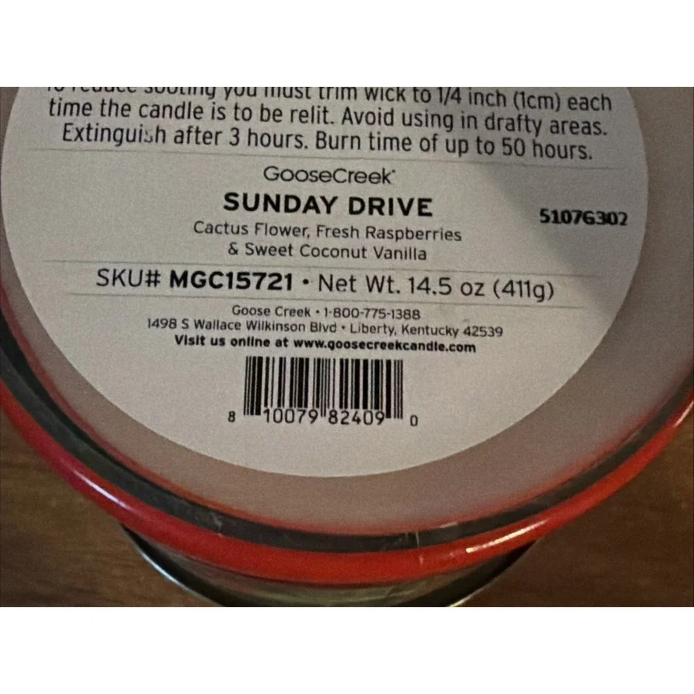 NEW Goose Creek 3-Wick Candle SUNDAY DRIVE 14.5 oz Soy Wax Blend w/Essential Oil